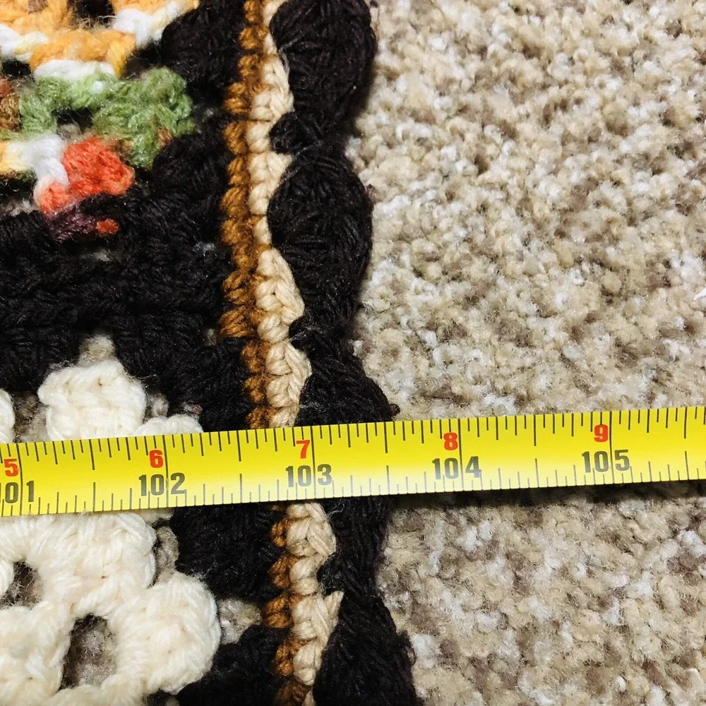 Handmade Afghan Granny Square Crochet Blanket Roseanne Big Bang Theory 103x59 XL